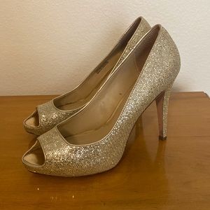 White House Black Market Gold Heels